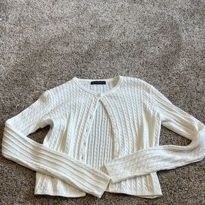Brandy white cable knit cardigan
